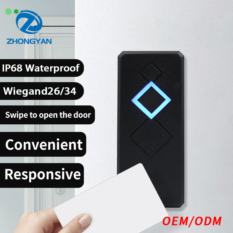 Zhongyan Door Lock Elevator Card Reader NFC Smart RFID Support 125Khz EM ID Card Wiegand26/34 Input Access Control Card Reader