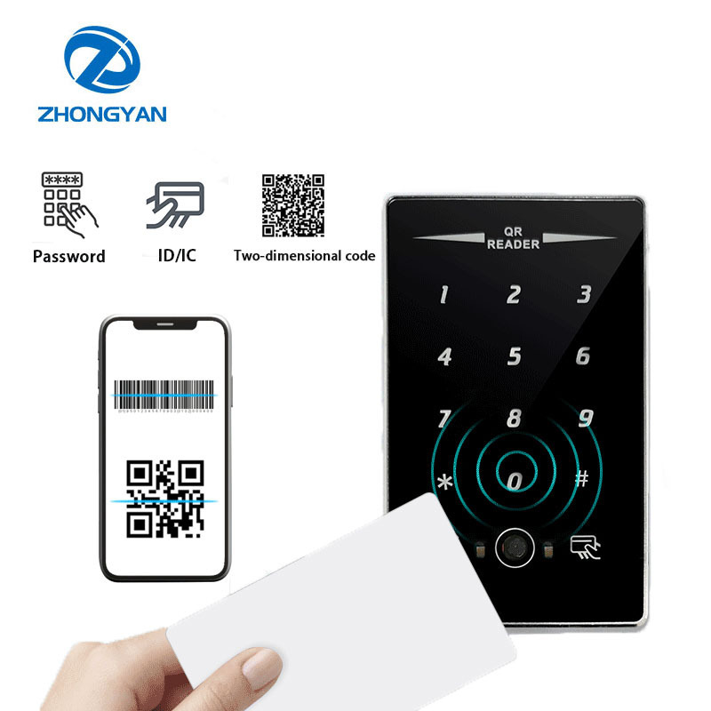 RFID 13.56Mhz Card Barcode QR Code NFC Reader Wiegand 26 34 IP68 Waterproof Metal Touch keyboard Door Access Control Reader