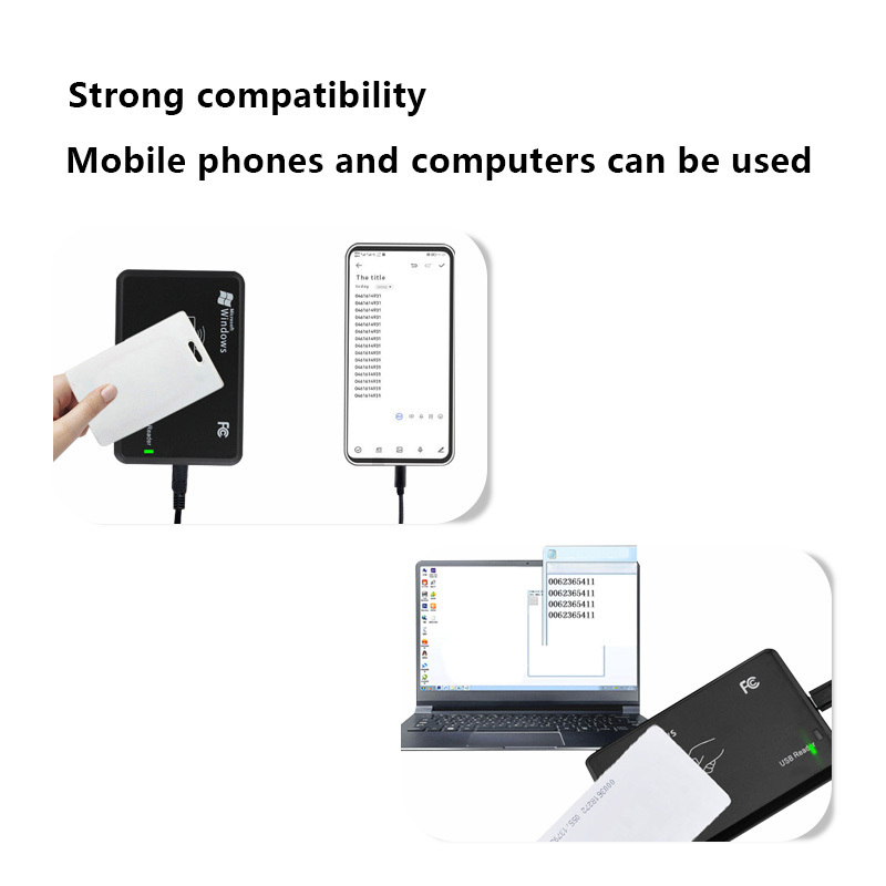 Smart NFC Reader 125KHz 13.56mhz Support IC ID  Android RFID Contactless Skimmer USB Desktop Card Reader