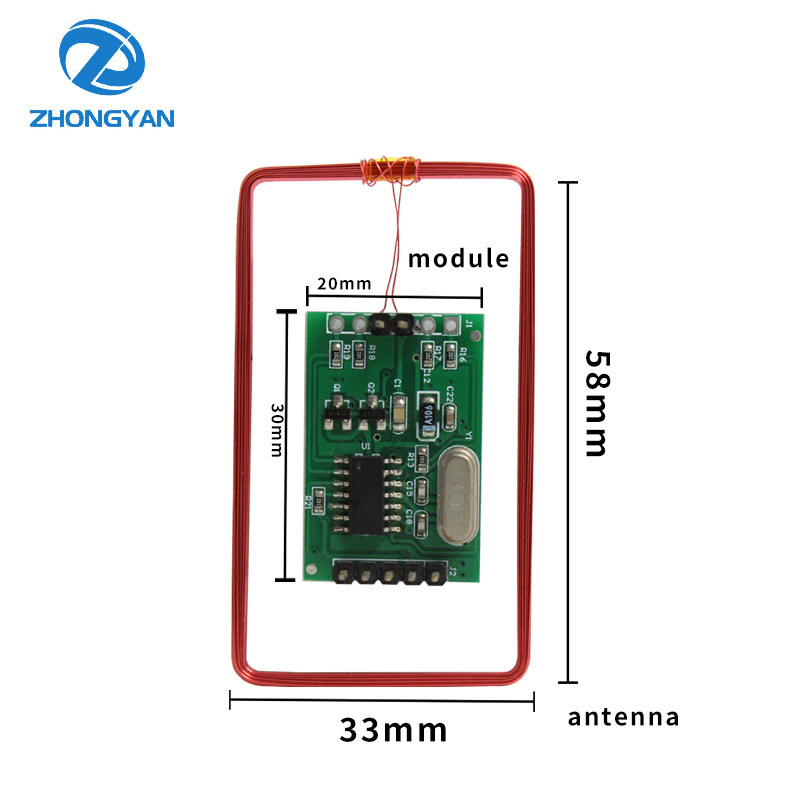 Zhongyan NFC Contactless Wiegand26 34 Smart 125khz EM4100 TK4100 Customized UART RFID Card Reader Module