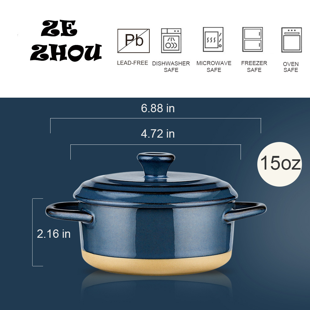 Hot Sales Nordic Design Ceramic Mini Casserole Pot With Lid Oven Safe Cookware For Baking