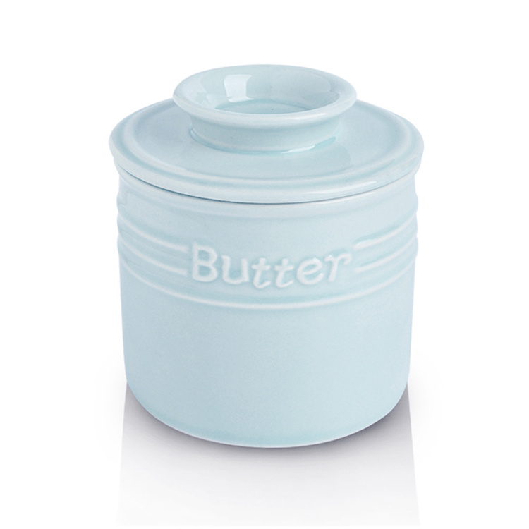 Round Ceramics Cheese Butter Dish with Lid Butter Dish Container Large Storage For Butter, Cheese