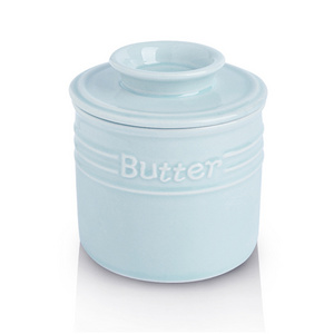 Round Ceramics Cheese Butter Dish with Lid Butter Dish Container Large Storage For Butter, Cheese