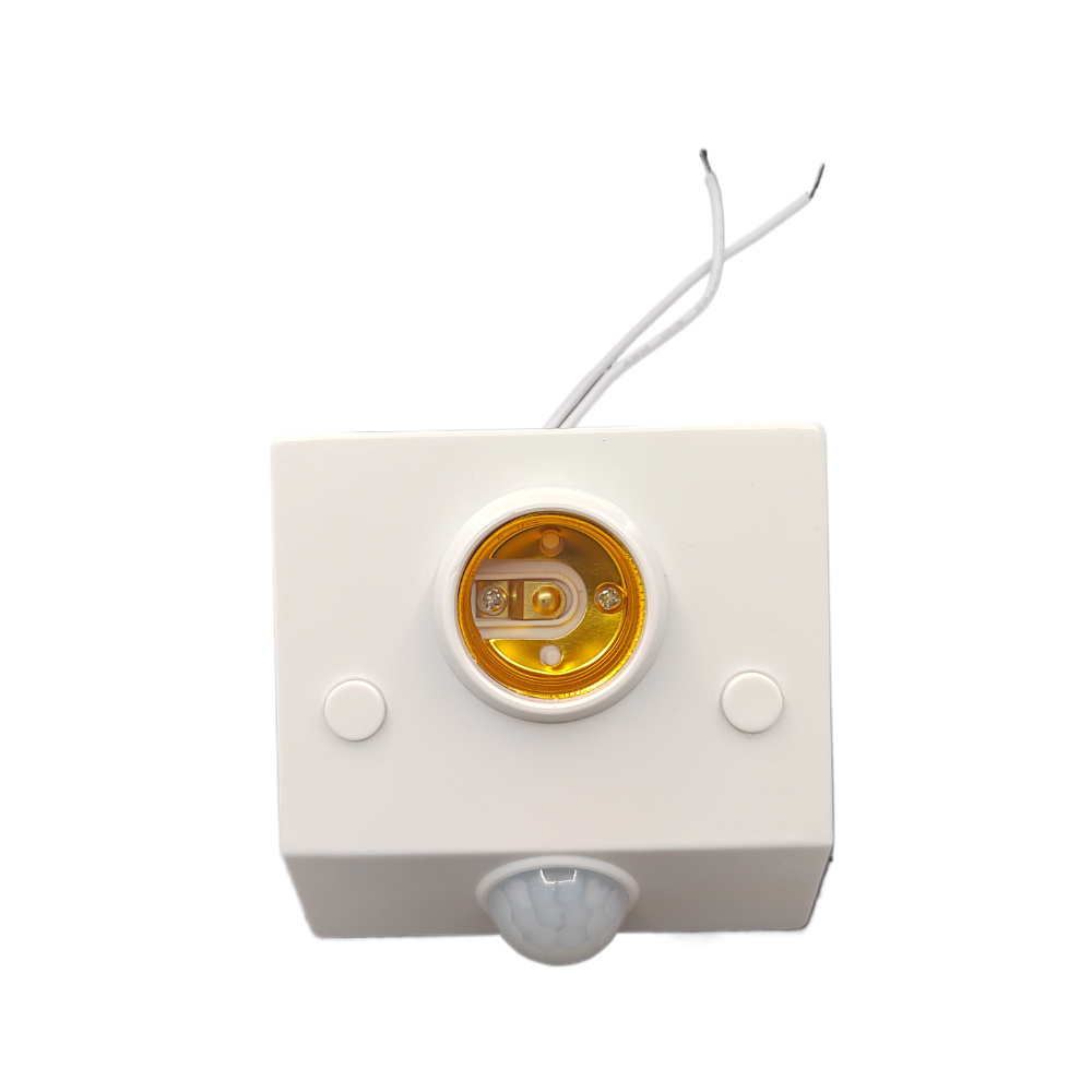 Motion Sensor Lamp Holder E27 White Plastic Lamp Holder with PIR Sensor Switch for Smart Lighting Solutions