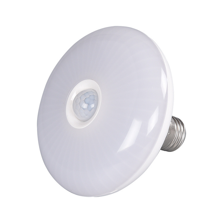 Geagood sensor T bulb plastic housing E27 base 220V 12W led lighting bulb UFO bulb  with motion sensor