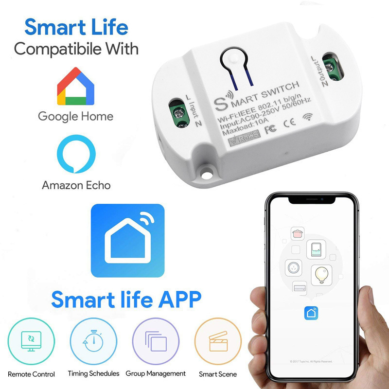 Geagood Tuya Smart Life Universal Wifi Breaker Alexa Google Smart Home Remote On Off Wifi Smart Switch