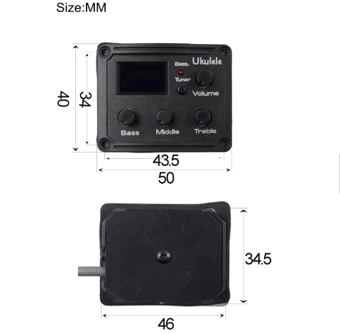 UK-300T Ukulele 3 Bands LCD EQ Equalizer Chromatic Tuner Pickup