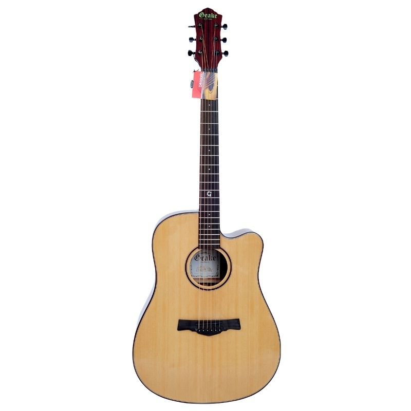 Geake G-101C 41-Inch High Quality Acoustic Guitar for Beginners Spruce Body Rosewood Mahogany Back/Side Gloss High-Gloss Finish