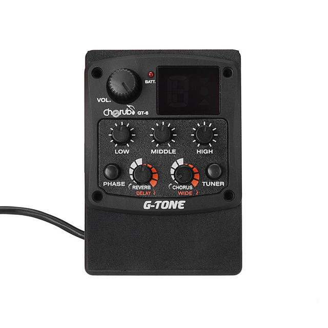 3-Band EQ Acoustic Guitar Preamp Pickup with LCD Tuner Effect Pedal for Classical Guitar Use Includes Guitar Picks