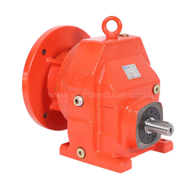 High quality R series foot-mounted inline helical gearbox bevel gear reducer gear motor