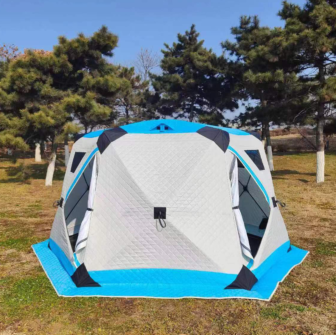 4 Person Winter Insulated Portable Quick Open Outdoor Camping Hiking Ice Fishing Sauna Tent