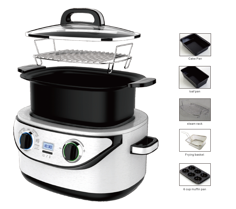 hot pot multi cooker with slow cook/cook top/steam/oven