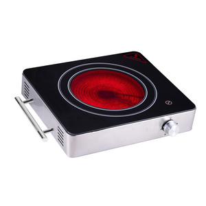 Single Burner for Cooking, 1200W Portable Infrared Electric Stove with Adjustable Temperature, Cooktop for Dorm Home/RV/Camp,