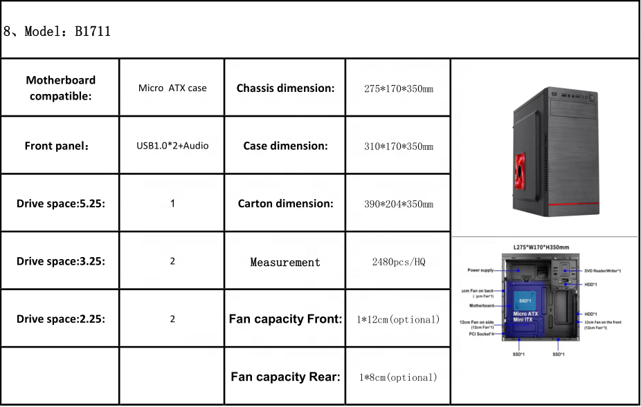 BIGOOG High Quality  ATX Computer Case CPU Cabinet PC case B718