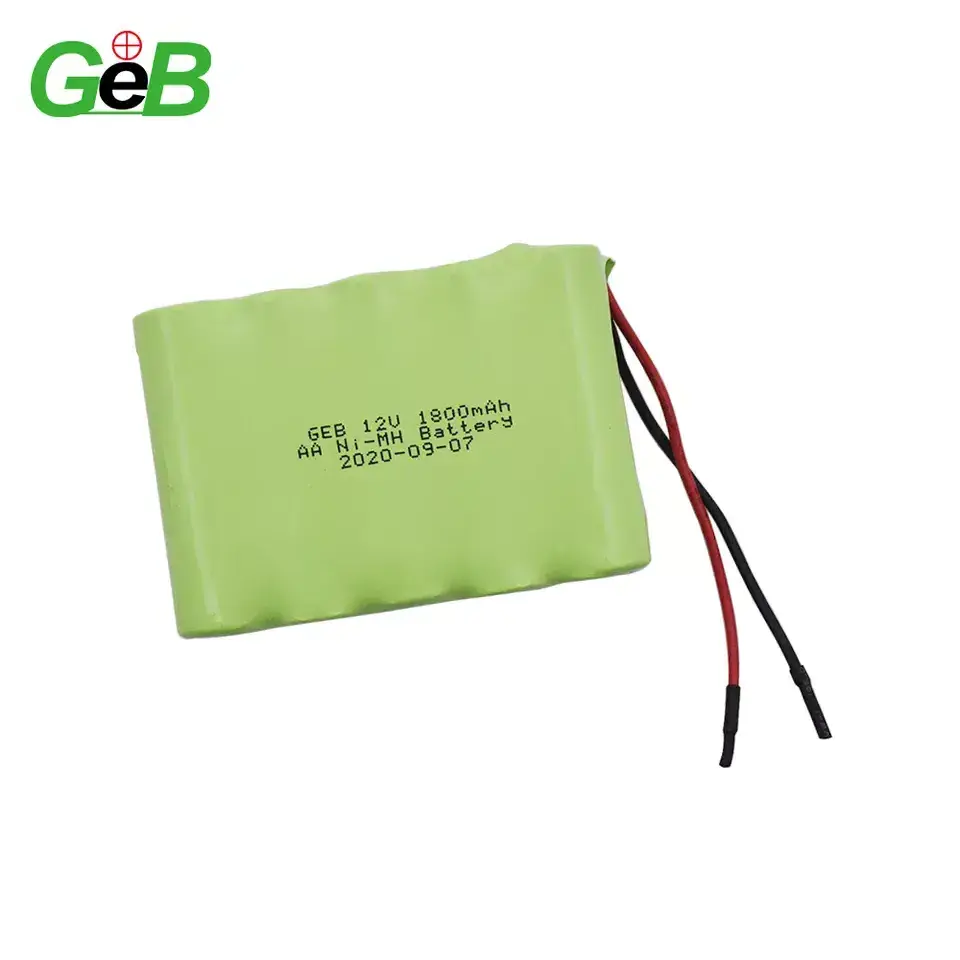 GEB Customized Ni-MH Battery Pack AA Size 10S1P 12V 1800mAh battery cell For Toys Power Tools Led Emergency Light