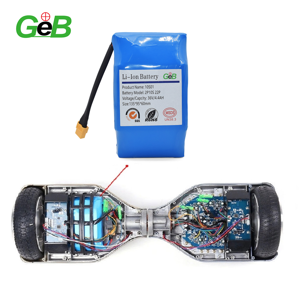 36V 4.4Ah 18650 Li ion Battery Customized Dimension Pack Cycle Battery Lithium Li-ion Hoverboard Smart Balance Wheel Battery