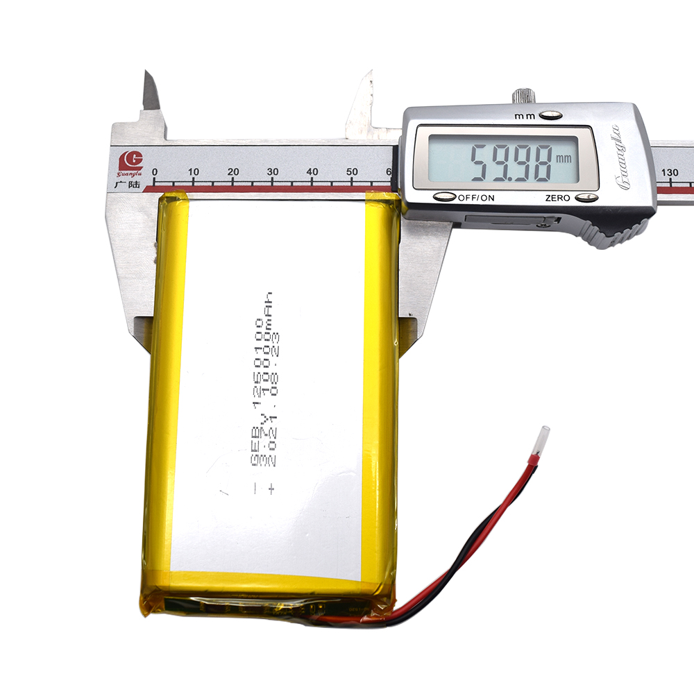 High capacity 10000mAh  polymer lithium battery 1260100 rechargeable 3.7v 10Ah lithium polymer battery for power bank