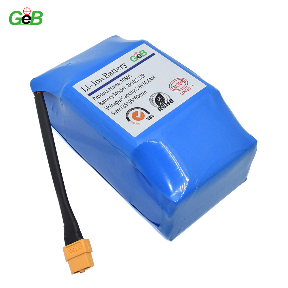 36V 4.4Ah 18650 Li ion Battery Customized Dimension Pack Cycle Battery Lithium Li-ion Hoverboard Smart Balance Wheel Battery