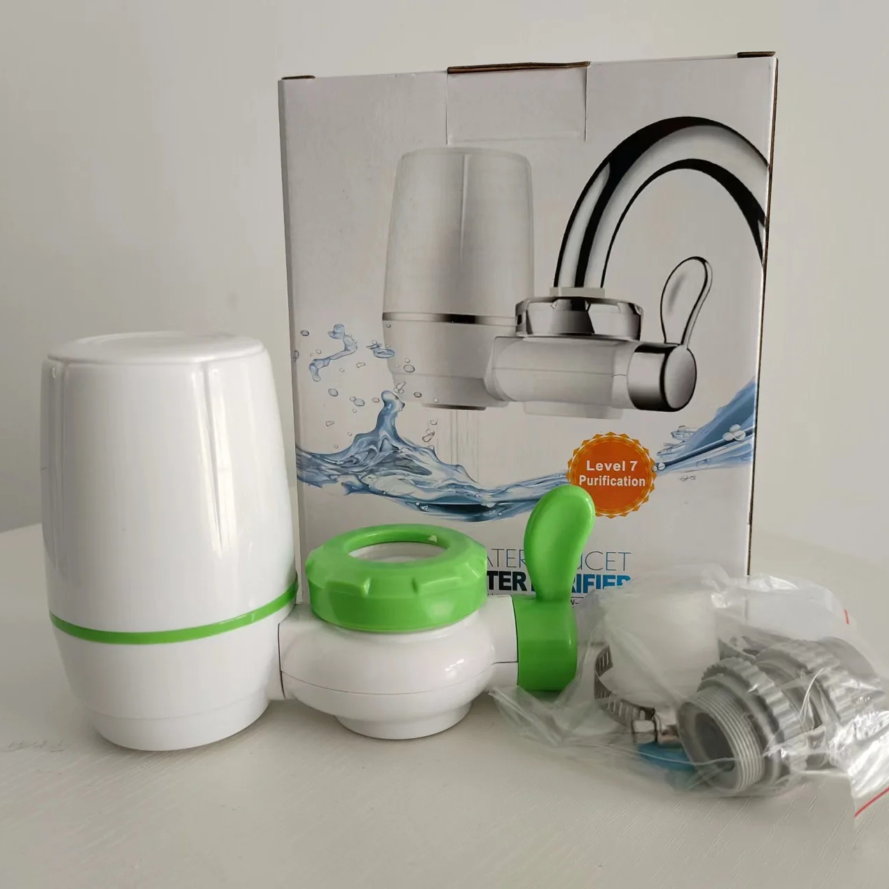 Exquisite visual kitchen faucet water purifier, mini tap water filter with ceramic carbon filter cartridge