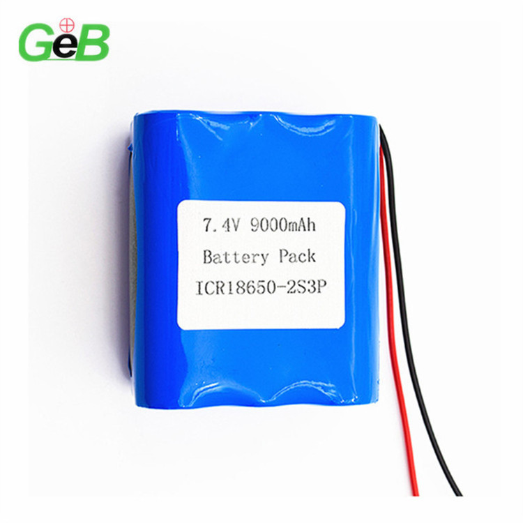 Lithium ion 7.4V GEB 18650 2S3P 9000MAH High Rate Rechargeable Battery Pack Batteries For Fitness Equipment 18650