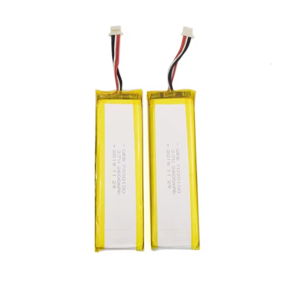 GEB Customized Model Li-po Cell 7030100 805060 3.7V 2600MAH Rechargeable Pouch Lithium Lipo Battery Pack with Molex connector