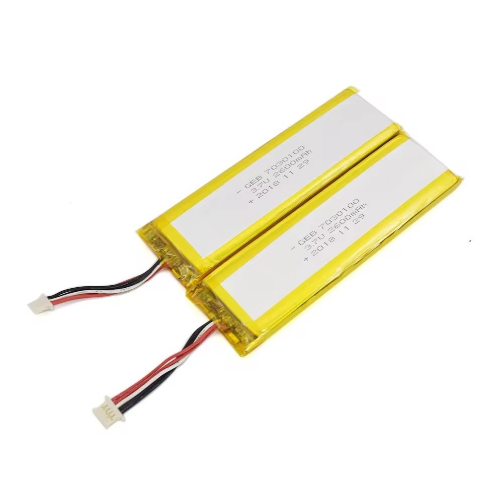 GEB Customized Model Li-po Cell 7030100 805060 3.7V 2600MAH Rechargeable Pouch Lithium Lipo Battery Pack with Molex connector