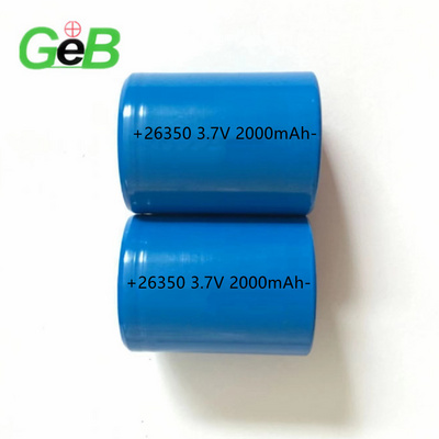 GEB Factory 26350 26500 26650 3.7V 2000mAh 3400mAh Cylindrical Li-ion Rechargeable Battery 22430 18500 for Flashlight 3500mAh