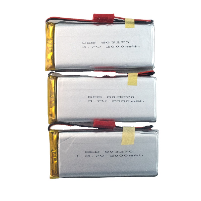 GEB Rechargeable 5V High Capacity Charging Li Lithium Polymer Lipo Batteries 803270 3.7V 2000mAh Deep Cycle Lithium Ion Battery