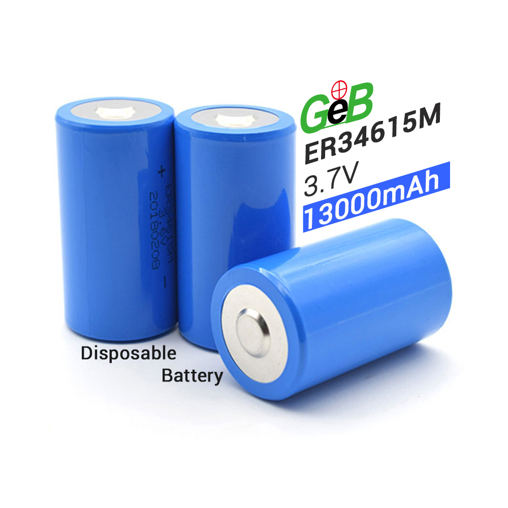 13Ah GEB High Capacity Disposable Lithium ion Lisocl2 ER34615M ER34615 ER26500M D Size Gas Meter Li-SCOL2 3.6V 13000mAh Battery