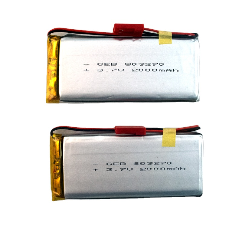 GEB Rechargeable 5V High Capacity Charging Li Lithium Polymer Lipo Batteries 803270 3.7V 2000mAh Deep Cycle Lithium Ion Battery