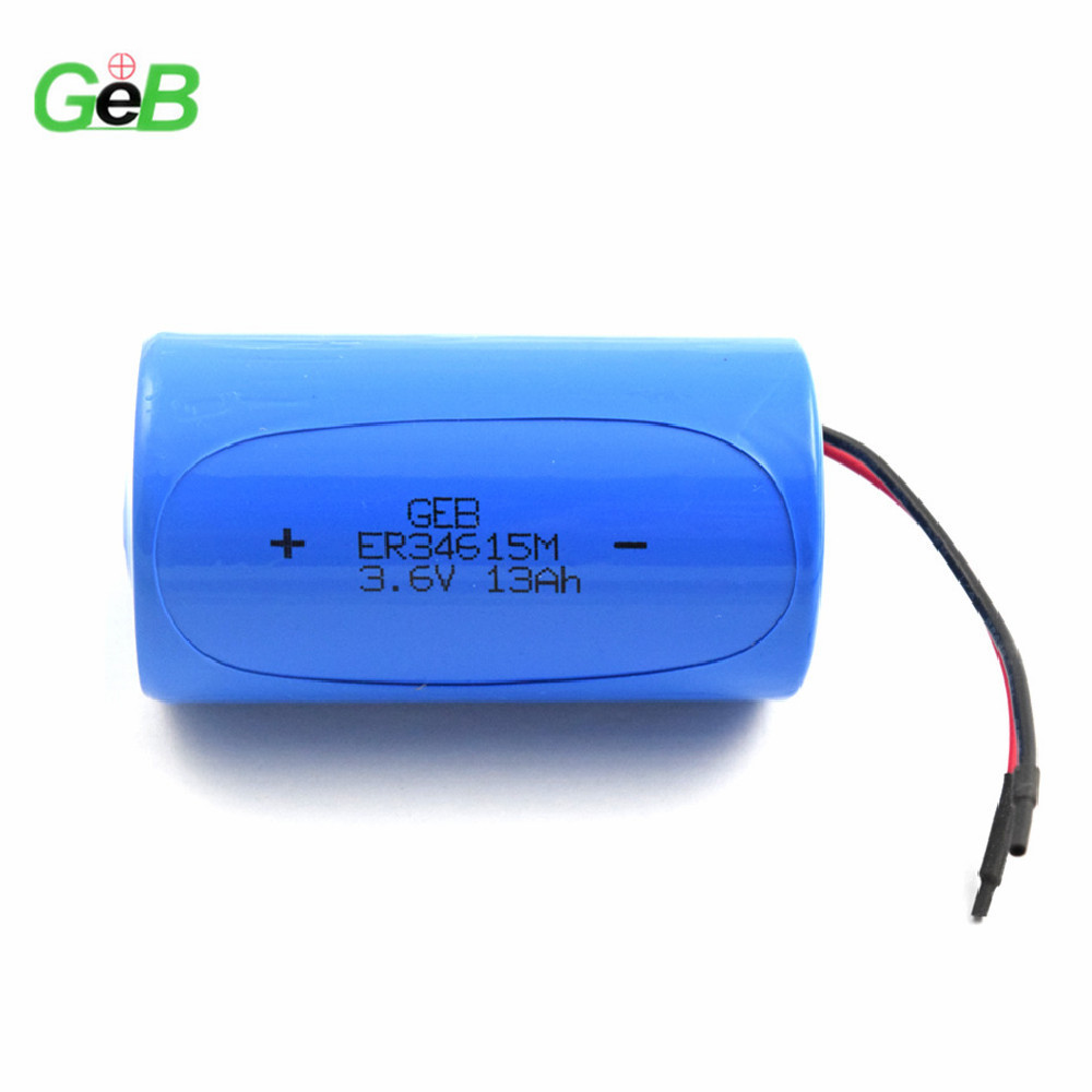 13Ah GEB High Capacity Disposable Lithium ion Lisocl2 ER34615M ER34615 ER26500M D Size Gas Meter Li-SCOL2 3.6V 13000mAh Battery