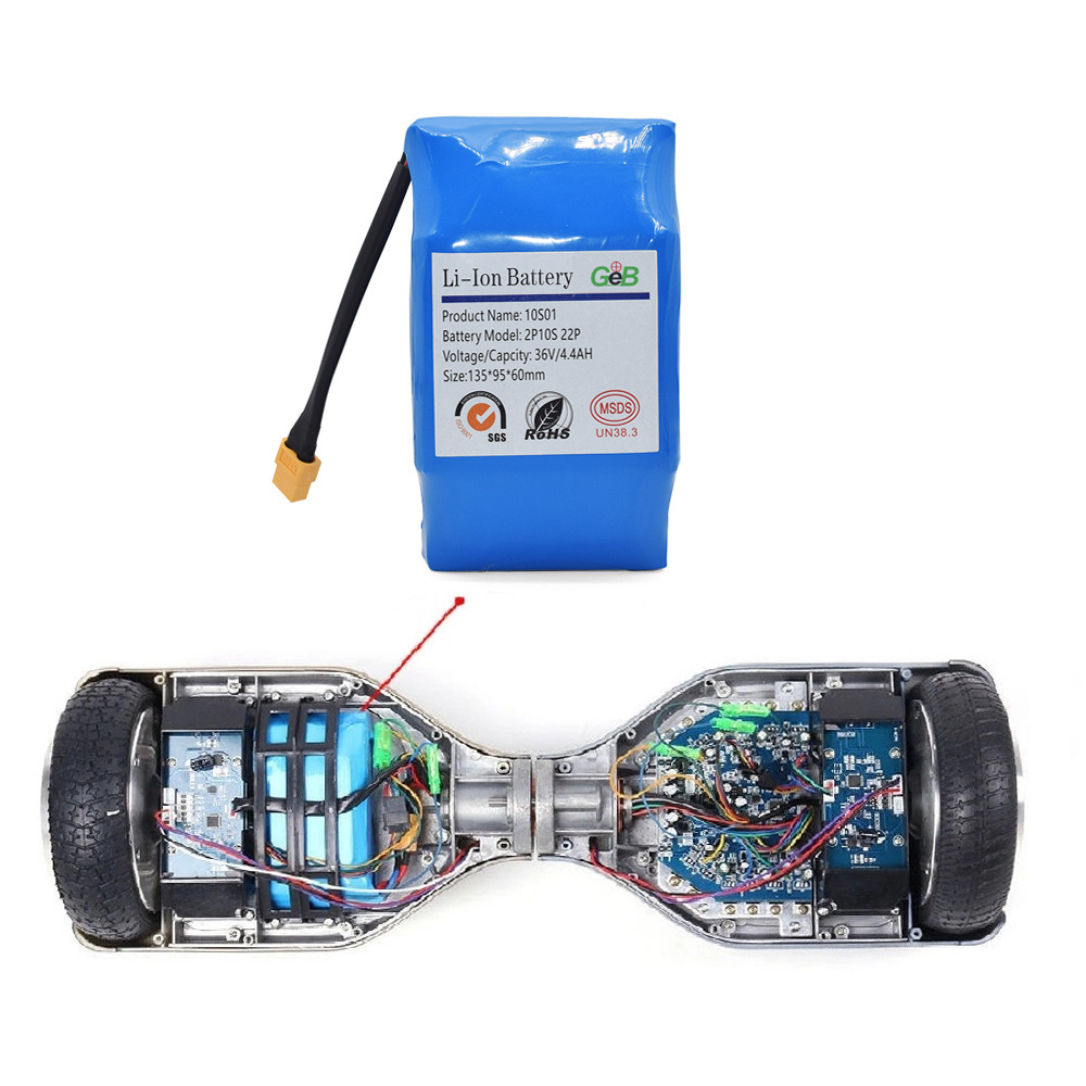 GEB 18650 36V 4.4Ah 10S2P Hoverboard Battery Lithium Battery For Balance Scooter Overboard Li ion Battery Pack 36V 6Ah 10Ah