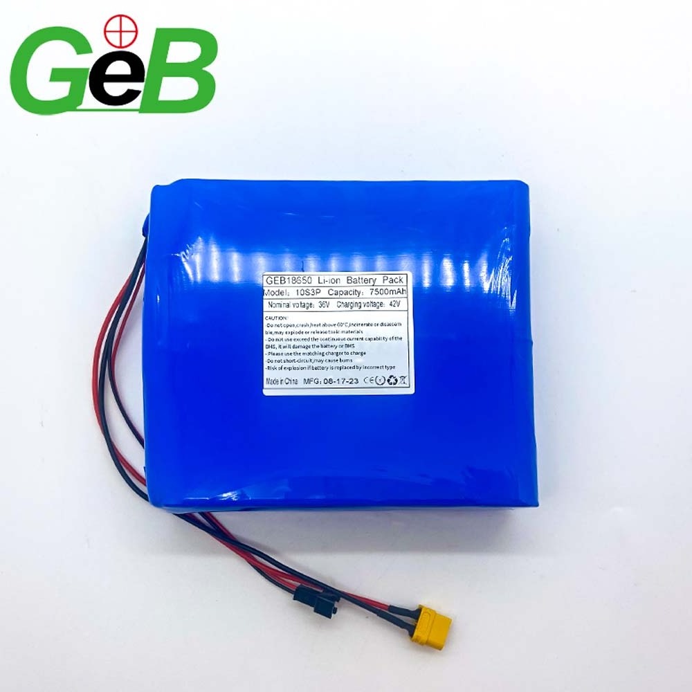 Wholesale customized high quality rechargeable 18650 battery pack 10s3p 36v 42v 7500mah lithium battery pack for sweeper