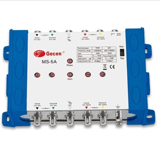 Satellite Multiswitch Amplifier with 5 inputsmodel MS-5A