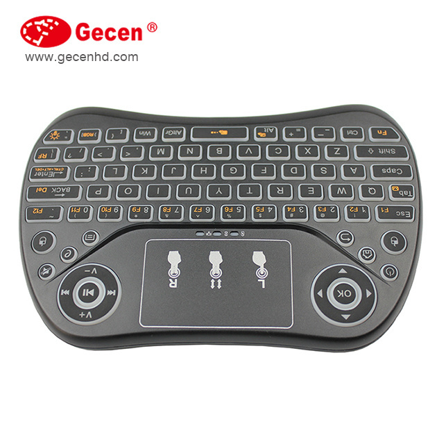 Cheapest  mini keyboard i8 backlit 3 color 2.4G wireless MINI keyboard air mouse remote control