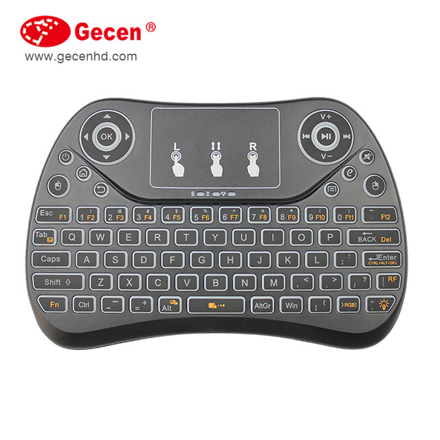 Cheapest  mini keyboard i8 backlit 3 color 2.4G wireless MINI keyboard air mouse remote control