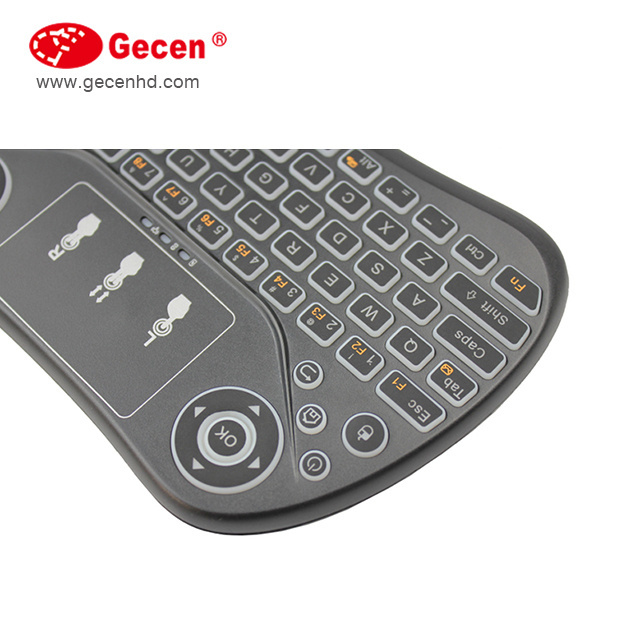 Cheapest  mini keyboard i8 backlit 3 color 2.4G wireless MINI keyboard air mouse remote control