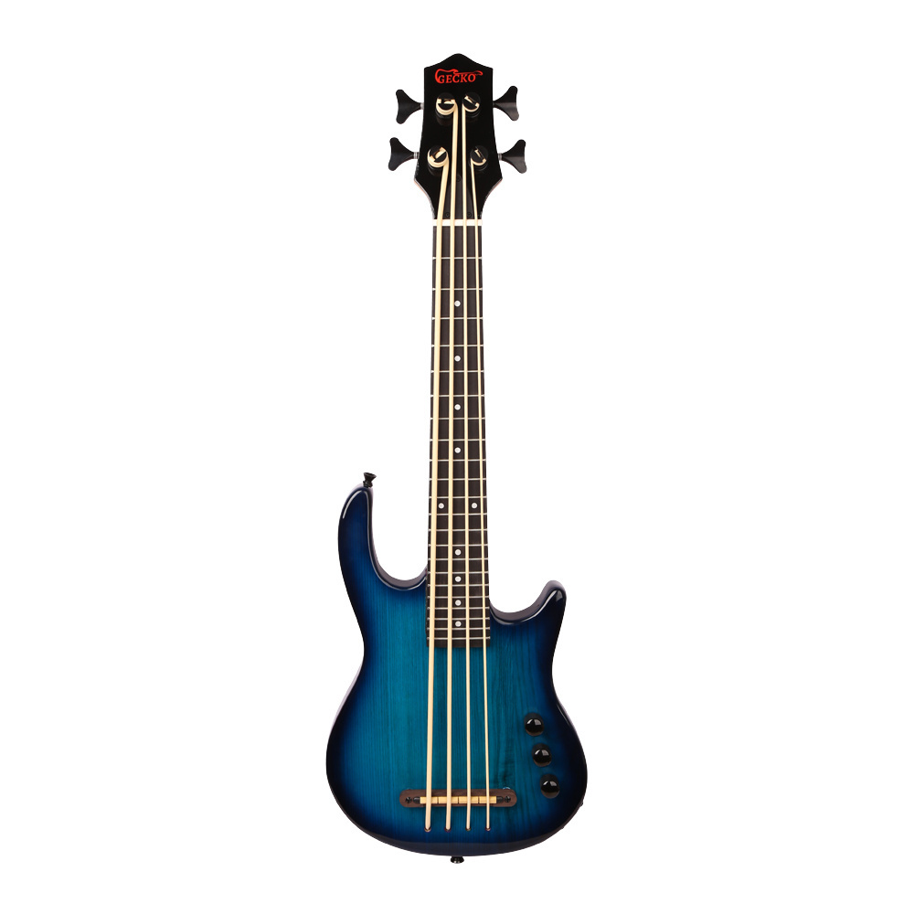 GECKO Custom 4-String UBASS Electric Bass Guitar Kit Blue Bass Guitare Basse Acoustic Headstock Maple Sides Ash Ukulele Cheap