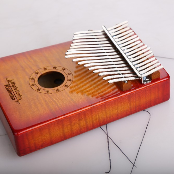 GECKO MC-S Kalimba C tone Solid Curly maple wood Thumb Piano Sun Color Cherry Sunburst Finger Piano Musical Instrument Kalimba