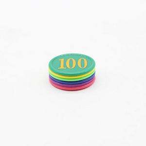 Wholesale Customized cut Plastic Round Token Coin Mixed Plastic numbered game tokens