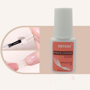 7g High Quality Nail Glue With Brush Strong Adhesive  for Artificial Fingernails Use Antegu Nail Glue