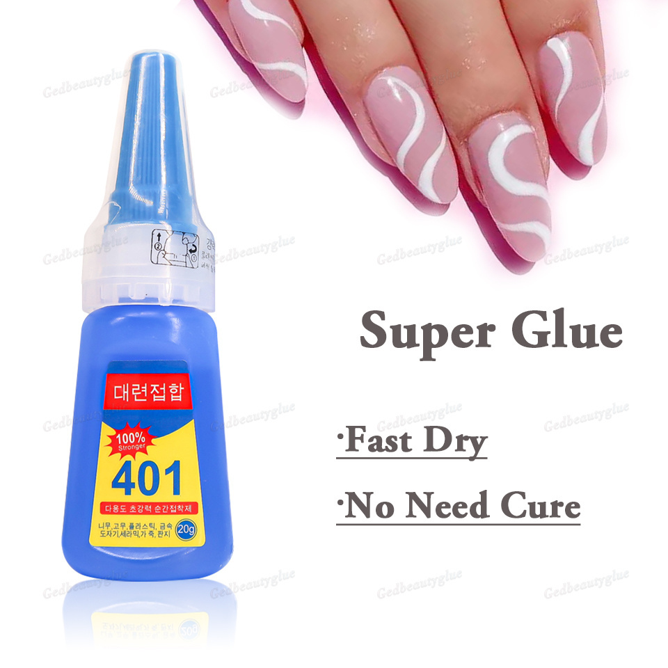 Popular 20g 401 Super Strong Liquid Glue Cyanoacrylate and Universal Fast Instant Adhesive Bulk Packing Super Glue