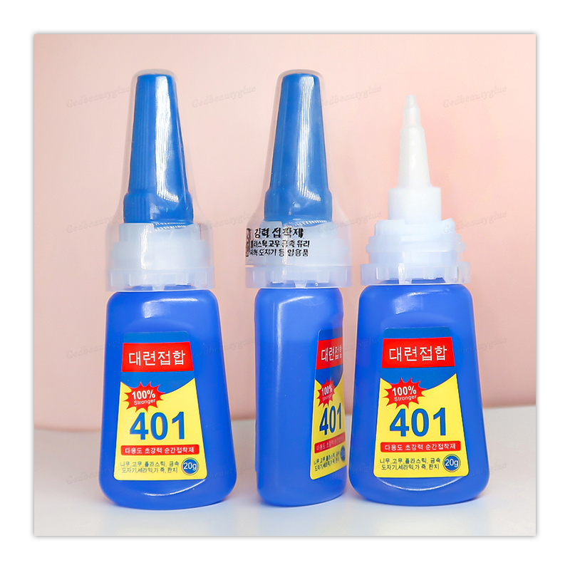 Popular 20g 401 Super Strong Liquid Glue Cyanoacrylate and Universal Fast Instant Adhesive Bulk Packing Super Glue