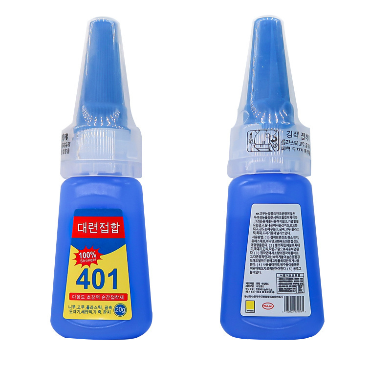 Popular 20g 401 Super Strong Liquid Glue Cyanoacrylate and Universal Fast Instant Adhesive Bulk Packing Super Glue