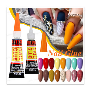 Acrylic Nails Press On Nail Tips Glue Mini Clear Bond 3g Bulk Nail Glue Paste Diamond Gem Decorations Adhesive