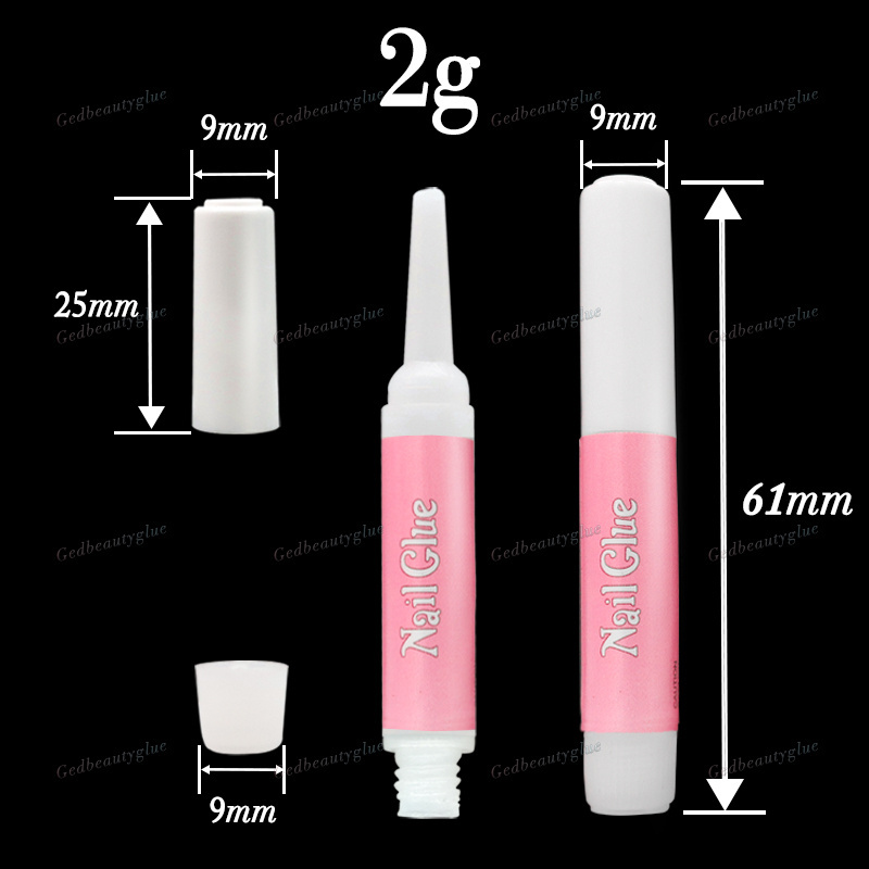 Low Moq Custom Super Strong Nail Glue Professional Private Label Transparent 2G Nail Tips Glue Gel For Press On Nails