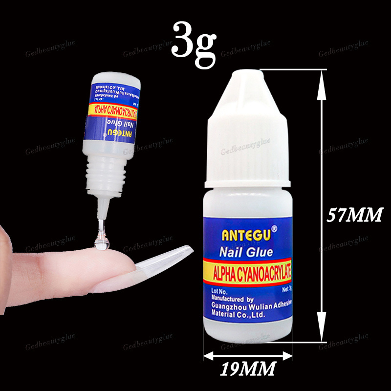 High Quality 3g 7g 15ml 15g Nail Glue Brush Applicator Fast Drying Long Lasting Bond Strong Glue