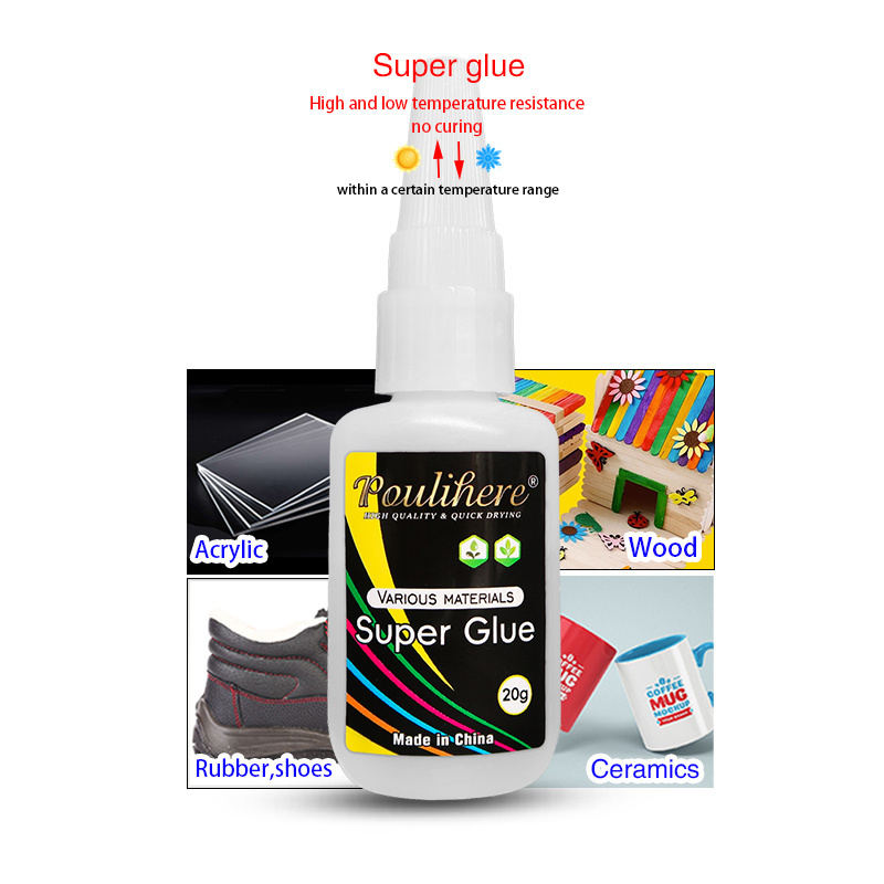 POULIHERE Super Strong Adhesion Glue For Metal Leather Cork Ceramic Wood Board Rubber And Most Plastics