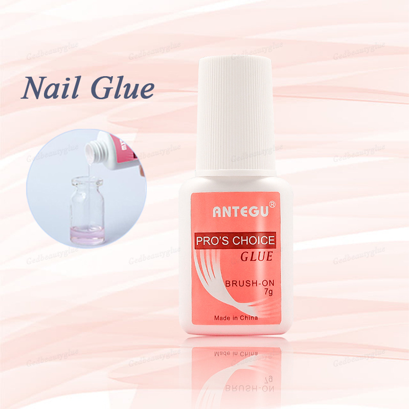 ANTEGU Waterproof Adhesive Brush On Long Lasting Super Strong Nail Glue For Nail Tips Acrylic Nails