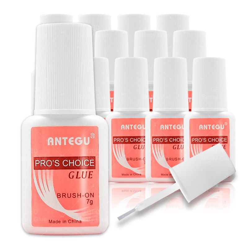 ANTEGU Waterproof Adhesive Brush On Long Lasting Super Strong Nail Glue For Nail Tips Acrylic Nails